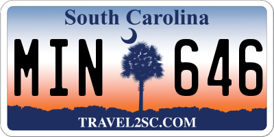 SC license plate MIN646