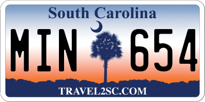 SC license plate MIN654