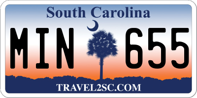 SC license plate MIN655
