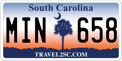 SC license plate MIN658