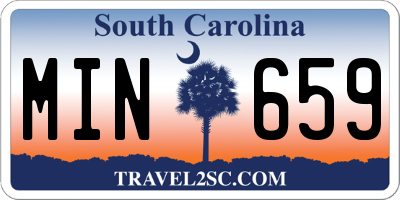 SC license plate MIN659