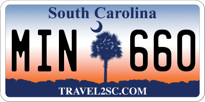SC license plate MIN660
