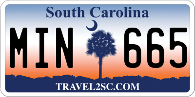 SC license plate MIN665