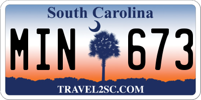 SC license plate MIN673