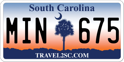 SC license plate MIN675