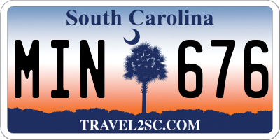 SC license plate MIN676