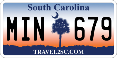 SC license plate MIN679