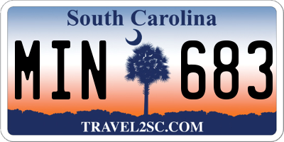 SC license plate MIN683