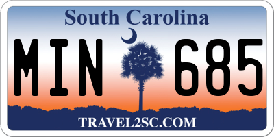 SC license plate MIN685