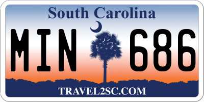 SC license plate MIN686
