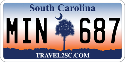 SC license plate MIN687