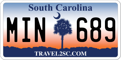 SC license plate MIN689