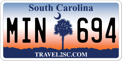 SC license plate MIN694