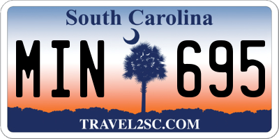 SC license plate MIN695