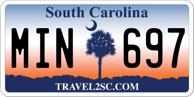 SC license plate MIN697