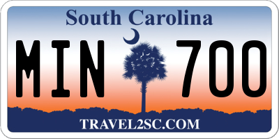 SC license plate MIN700