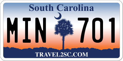 SC license plate MIN701