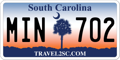 SC license plate MIN702