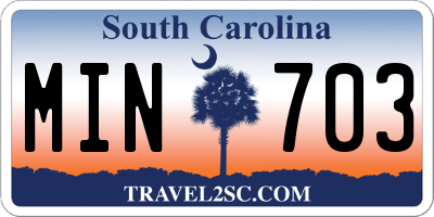 SC license plate MIN703