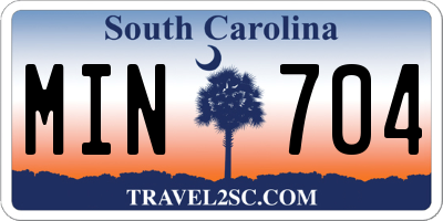 SC license plate MIN704