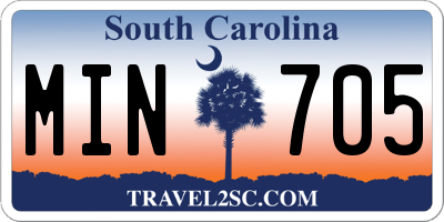SC license plate MIN705