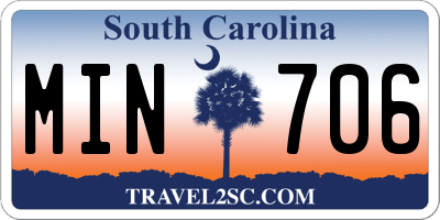 SC license plate MIN706