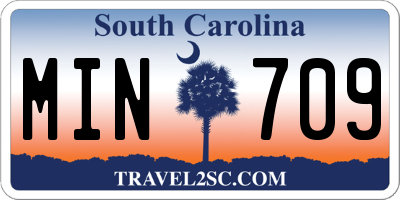 SC license plate MIN709
