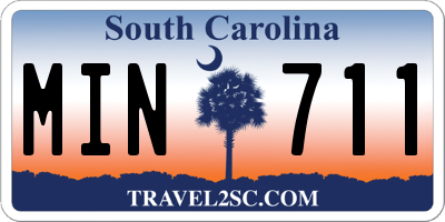SC license plate MIN711