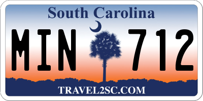 SC license plate MIN712