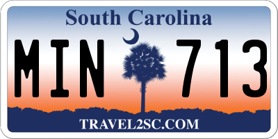 SC license plate MIN713