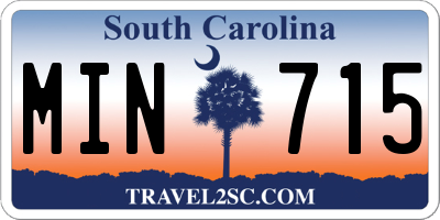 SC license plate MIN715