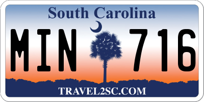 SC license plate MIN716