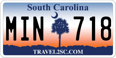 SC license plate MIN718