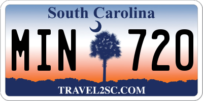 SC license plate MIN720