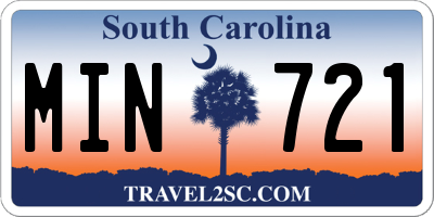 SC license plate MIN721