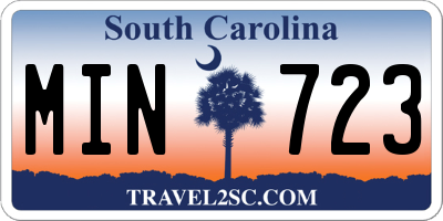SC license plate MIN723