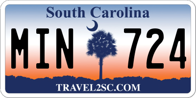SC license plate MIN724