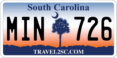 SC license plate MIN726