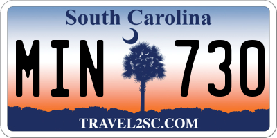 SC license plate MIN730
