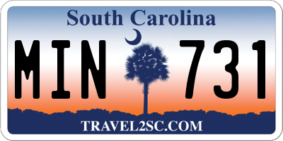 SC license plate MIN731