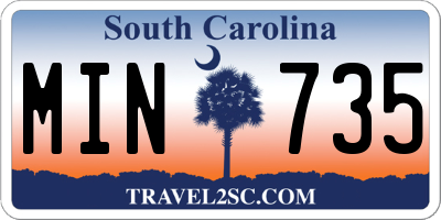 SC license plate MIN735
