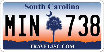 SC license plate MIN738