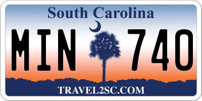 SC license plate MIN740