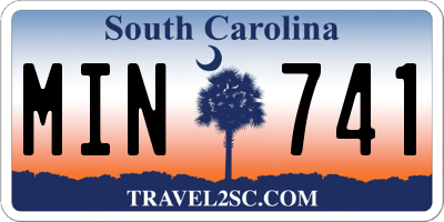 SC license plate MIN741