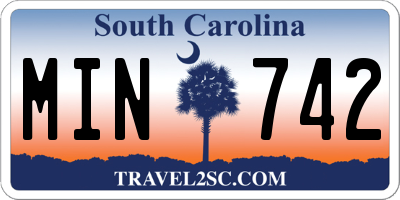 SC license plate MIN742