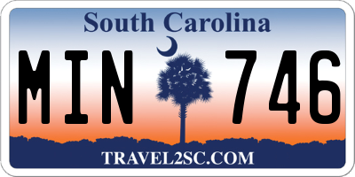 SC license plate MIN746