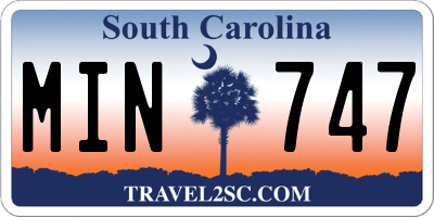 SC license plate MIN747