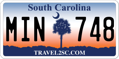 SC license plate MIN748