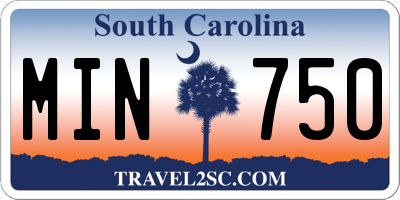SC license plate MIN750