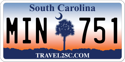 SC license plate MIN751